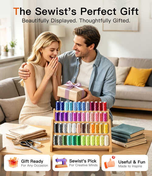 LIUHG Professional Sewing Thread Kit - 48 Colors, 400 Yards Each (96 Pcs)