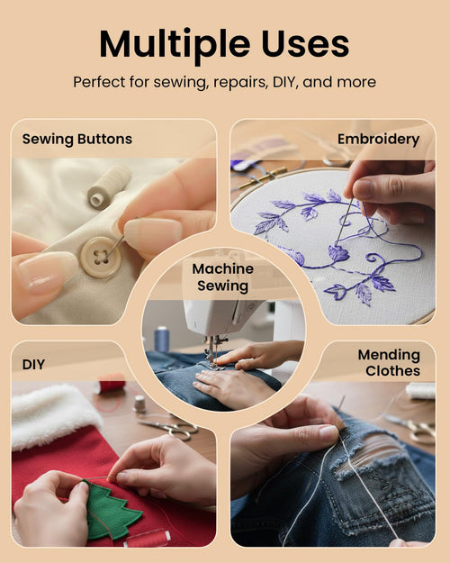 LIUHG Professional Sewing Thread Kit - 48 Colors, 400 Yards Each (96 Pcs)